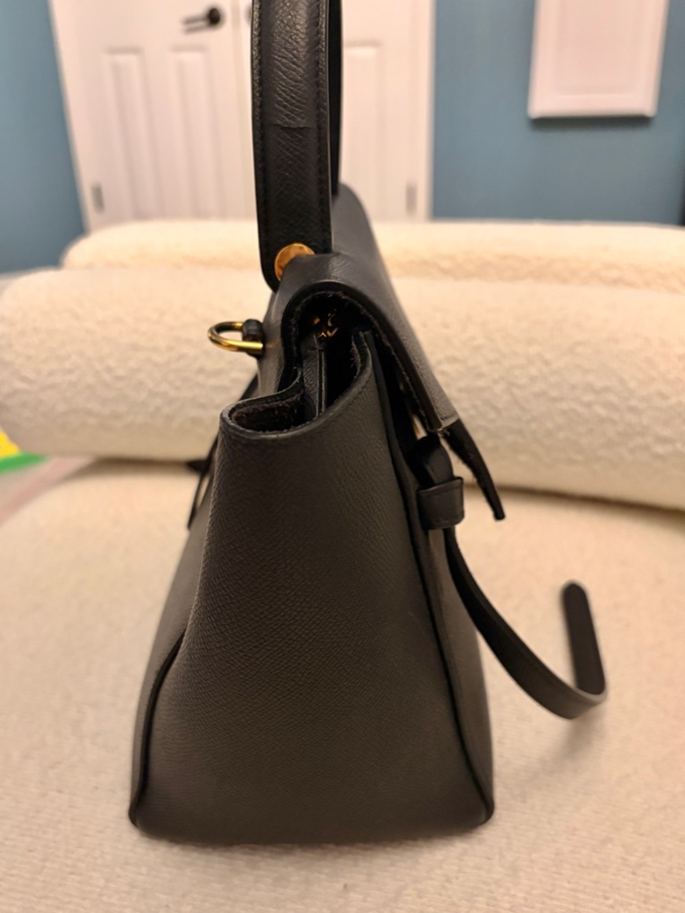 Celine Micro Belt Bag Blk Leather Satchel with Top Handle - Picture 4 of 11